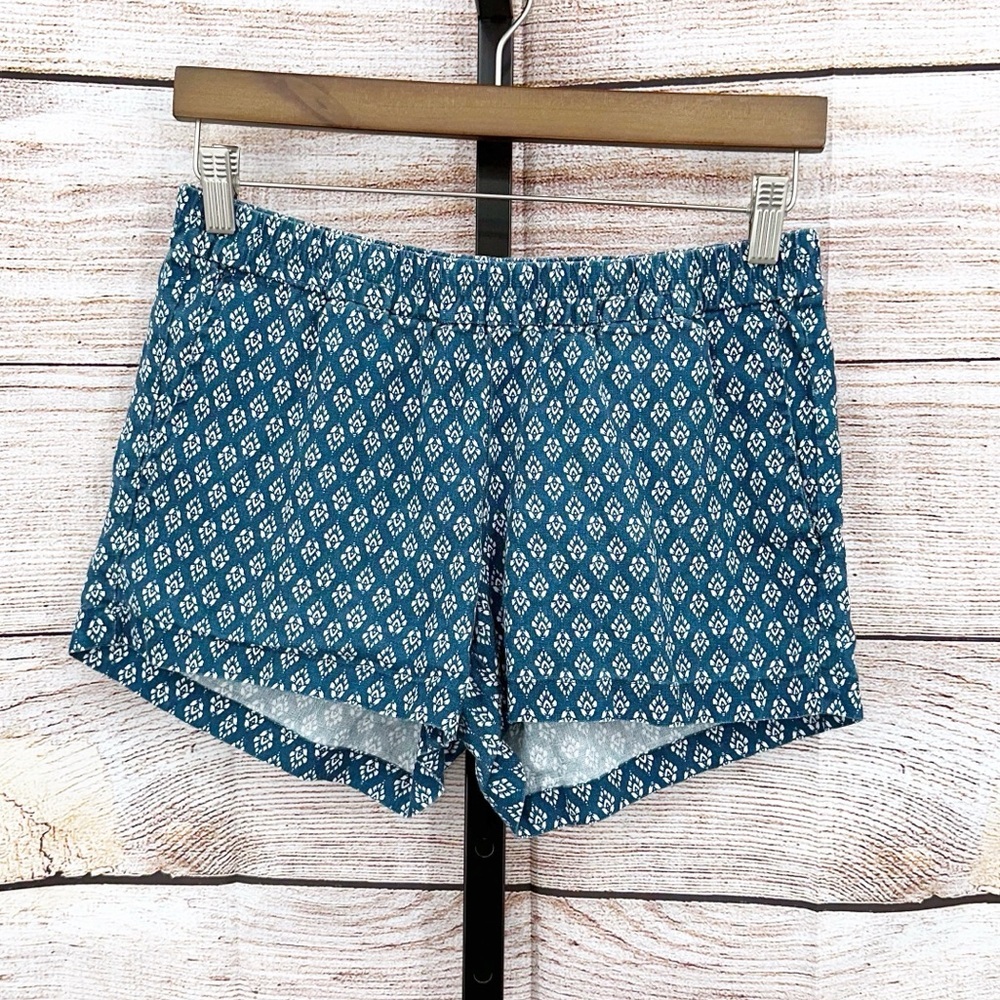 Kut from the Kloth Blue Diamond Pattern Jansen Shorts Size 4